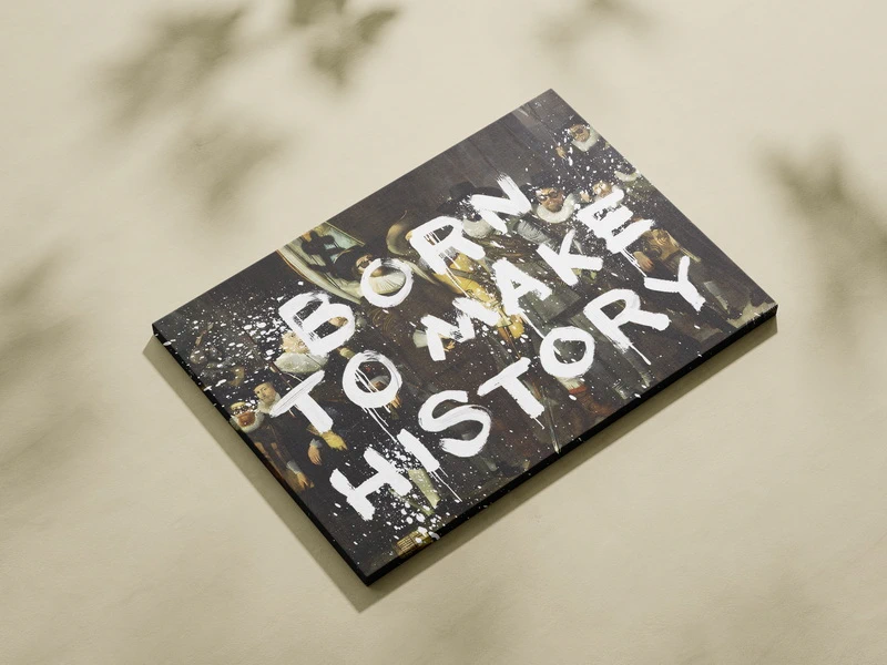 Born To Make History - Motivational Canvas Wall Art – Modern Frame -14x20 Inch - Image 2